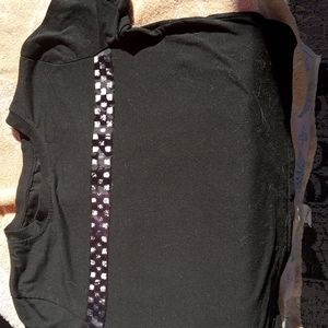 Black checker stripe shirt
